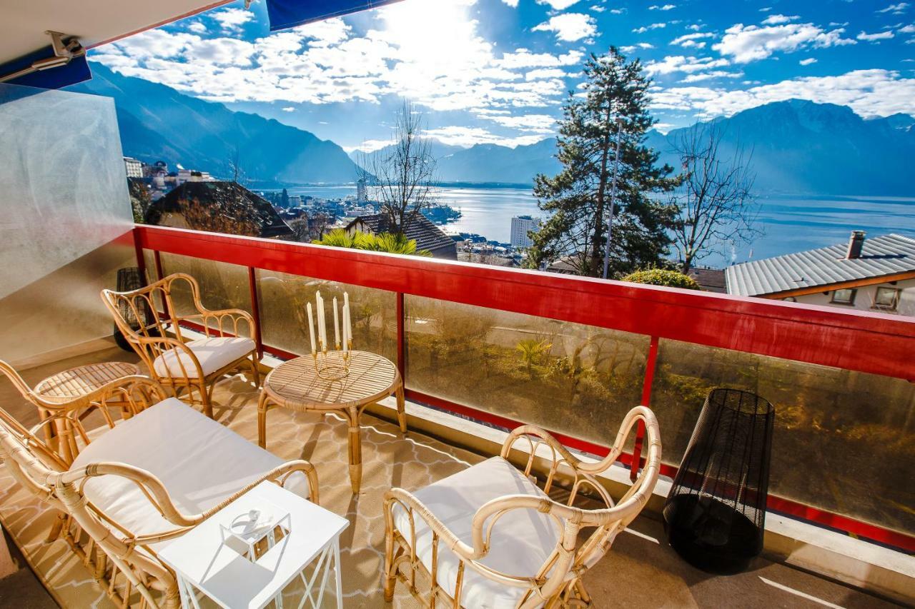 Terrace With Lake & Mountain View 몽트뢰 외부 사진