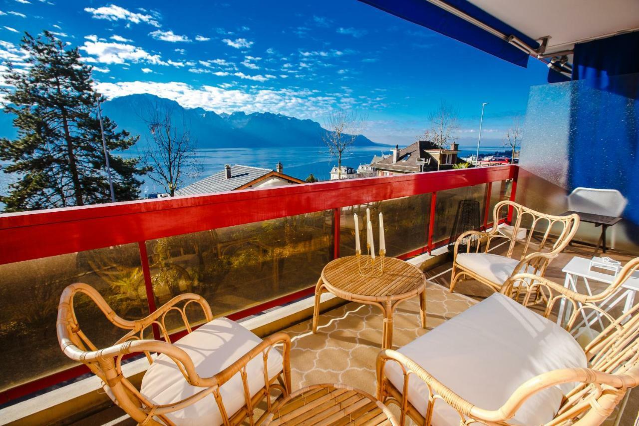 Terrace With Lake & Mountain View 몽트뢰 외부 사진